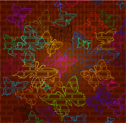 abstract background with butterflies