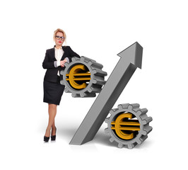 businesswoman with percent