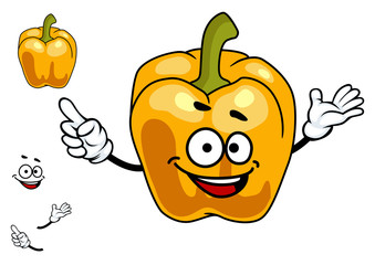 Smiling orange sweet bell pepper vegetable
