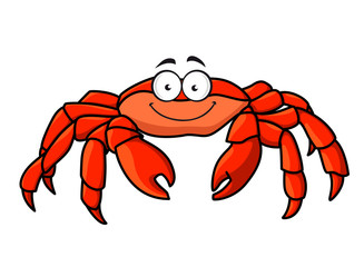 Cartoon red marine crab