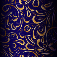 Seamless pattern with golden ornament