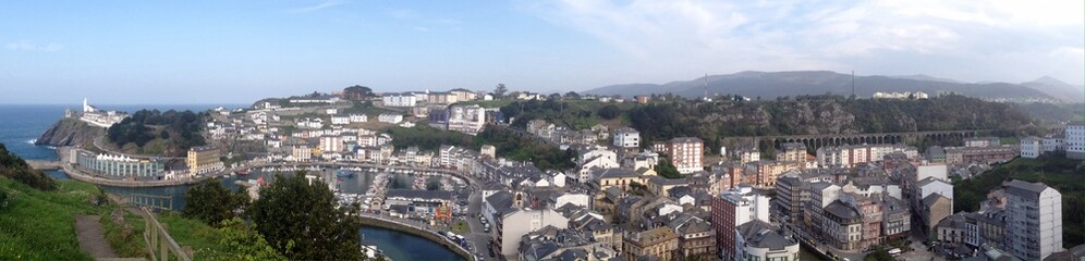 Panoramic aerial view of Luarca, Asturias - Spain