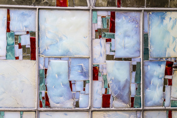 Detail of a Stained Colorful Window. Abstract Texture Background