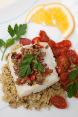 Halibut with Olive Tapenade Crust