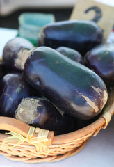 basket of eggplants
