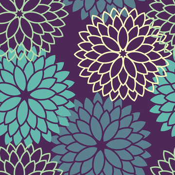 Fototapeta Seamless floral pattern