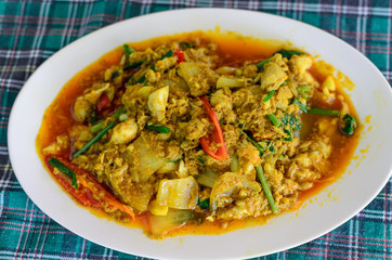 Frid Crab Meat in Curry