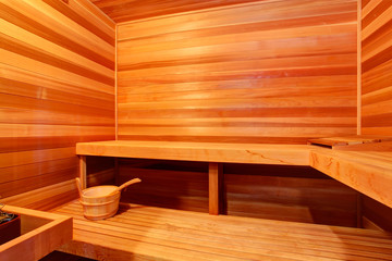 Home sauna interior