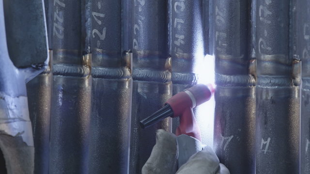 Gas tungsten arc welding close up