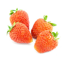 fresh strawberries isolated on white background.