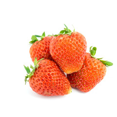 fresh strawberries isolated on white background.