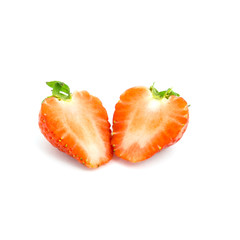 fresh strawberries isolated on white background.