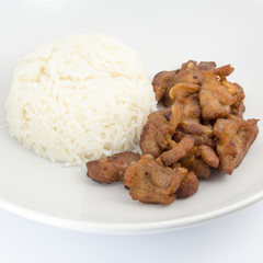 Deep fried pork with rice