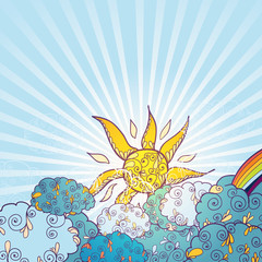 Doodles weather decorative color poster