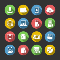 Fototapeta premium Internet Download Symbols Icons Set