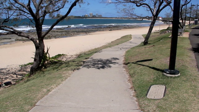 Looking down Mooloolaba Beach in Queensland Australia.