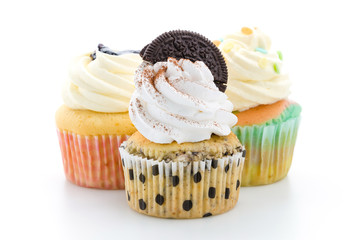 Cupcakes isolated on white background