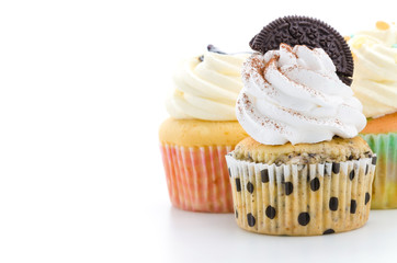 Cupcakes isolated on white background