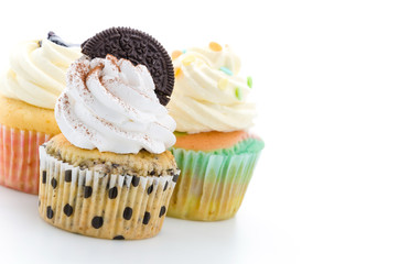 Cupcakes isolated on white background