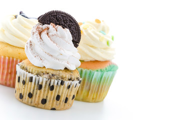 Cupcakes isolated on white background