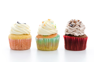 Cupcakes isolated on white background