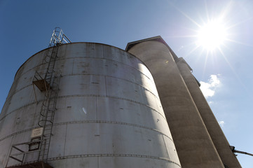 Silos in the sun