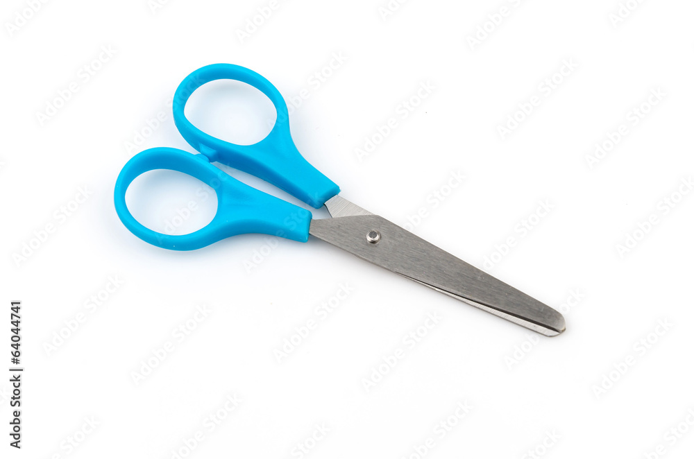 Wall mural scissors isolated white background