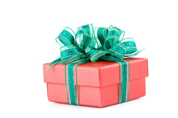 Gift box isolated white background
