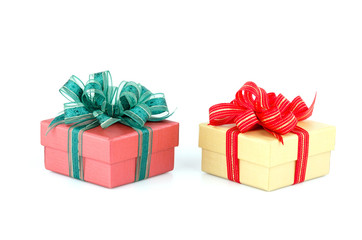 Gift box isolated white background