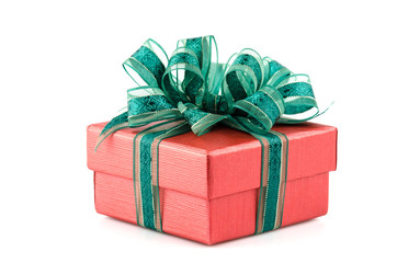 Gift box isolated white background