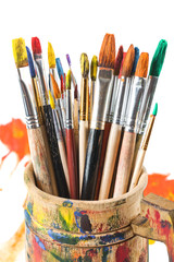 Fototapeta premium Paints and brushes
