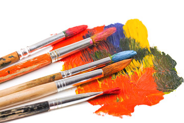Obraz premium Paints and brushes