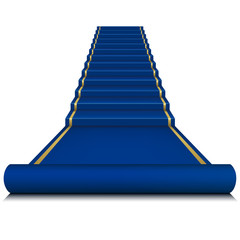 Blue carpet with ladder