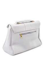 Woman leather bag isolated white background