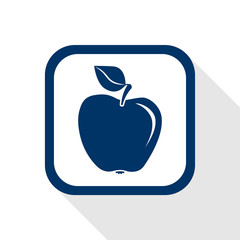 square blue icon education with long shadow
