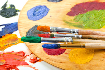 Obraz premium Paints and brushes