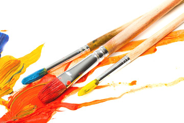 Fototapeta premium Paints and brushes