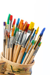 Fototapeta premium Paints and brushes