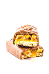 Chocolate bar isolated white background