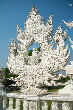 White buddha statue,Wat Rong Khun,Thailand...
