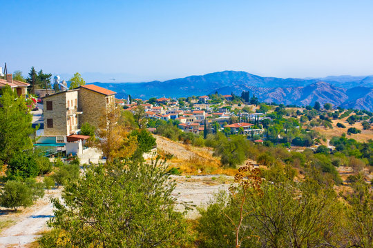 Lefkara village in mountain valley of Cyprus island