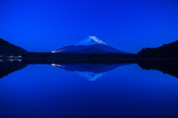 World Heritage Mount Fuji at very early morning