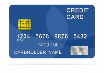Blue credit card. Vector
