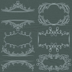 floral decorative borders, ornamental rules, dividers, vector