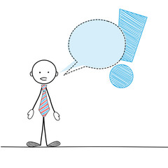 STICKMAN GIVING INFORMATION / WARNING (speech bubble balloon)