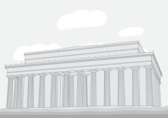 Obraz premium Lincoln Memorial Center. Washington DC