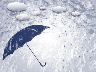 Artwork  in grunge  style,  rain