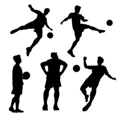 silhouette of Soccer football player
