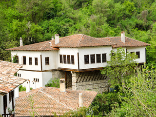 Fototapeta na wymiar Aerial view of Melnik traditional architecture, Bulgaria