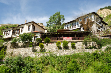 Street view of Melnik traditional architecture, Bulgaria